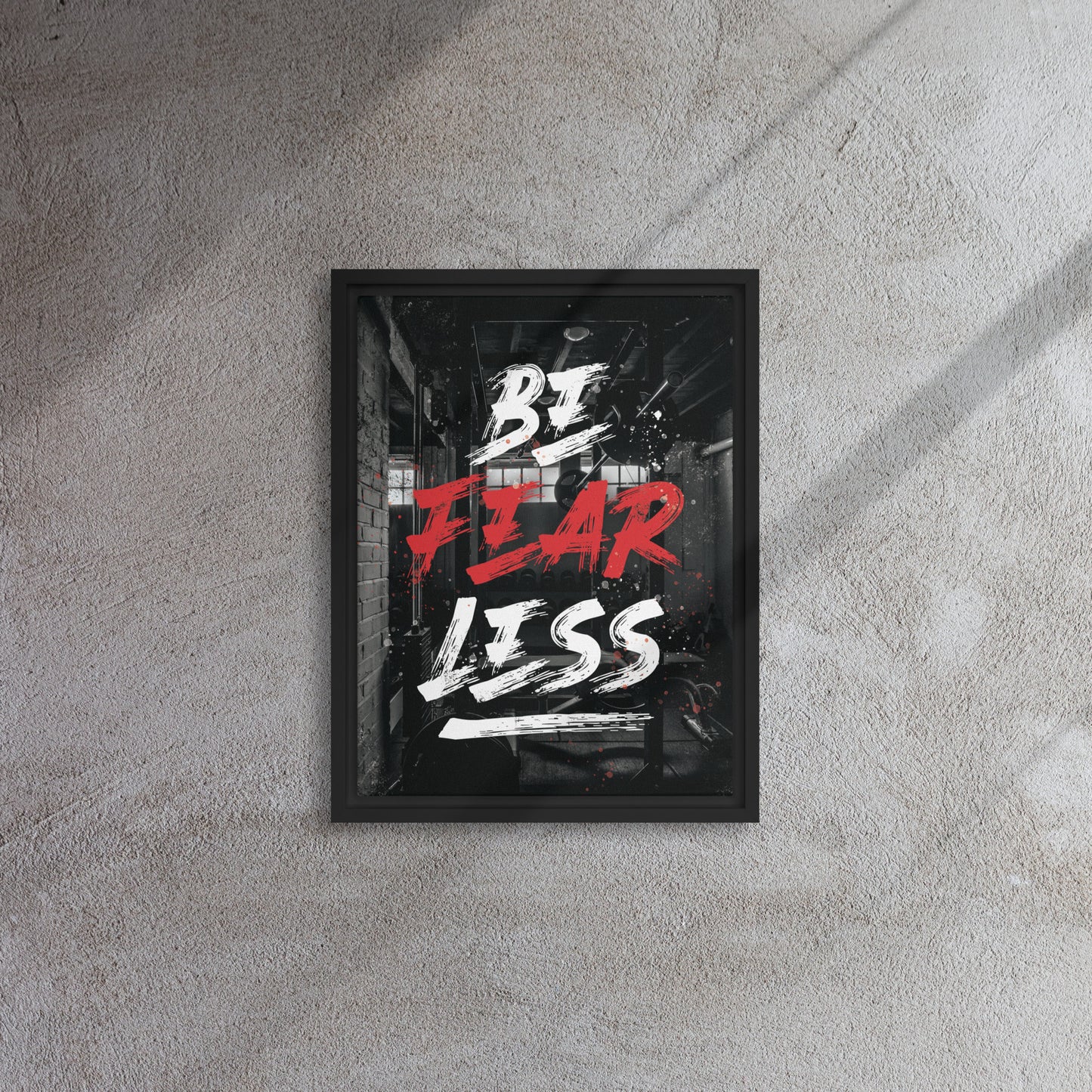 Fearless Warrior: Framed Gym Wall Art Canvas - KingKanvas