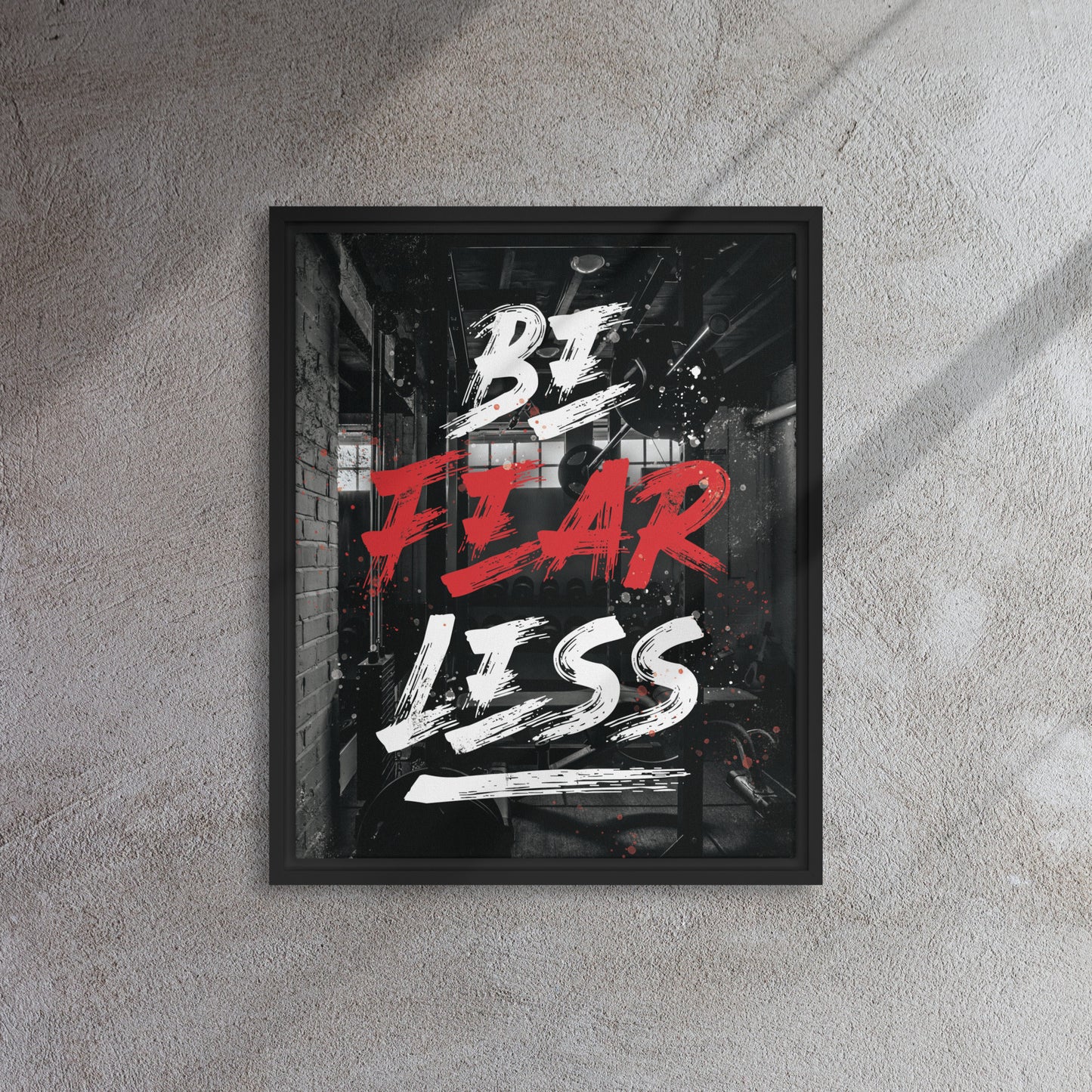 Fearless Warrior: Framed Gym Wall Art Canvas - KingKanvas