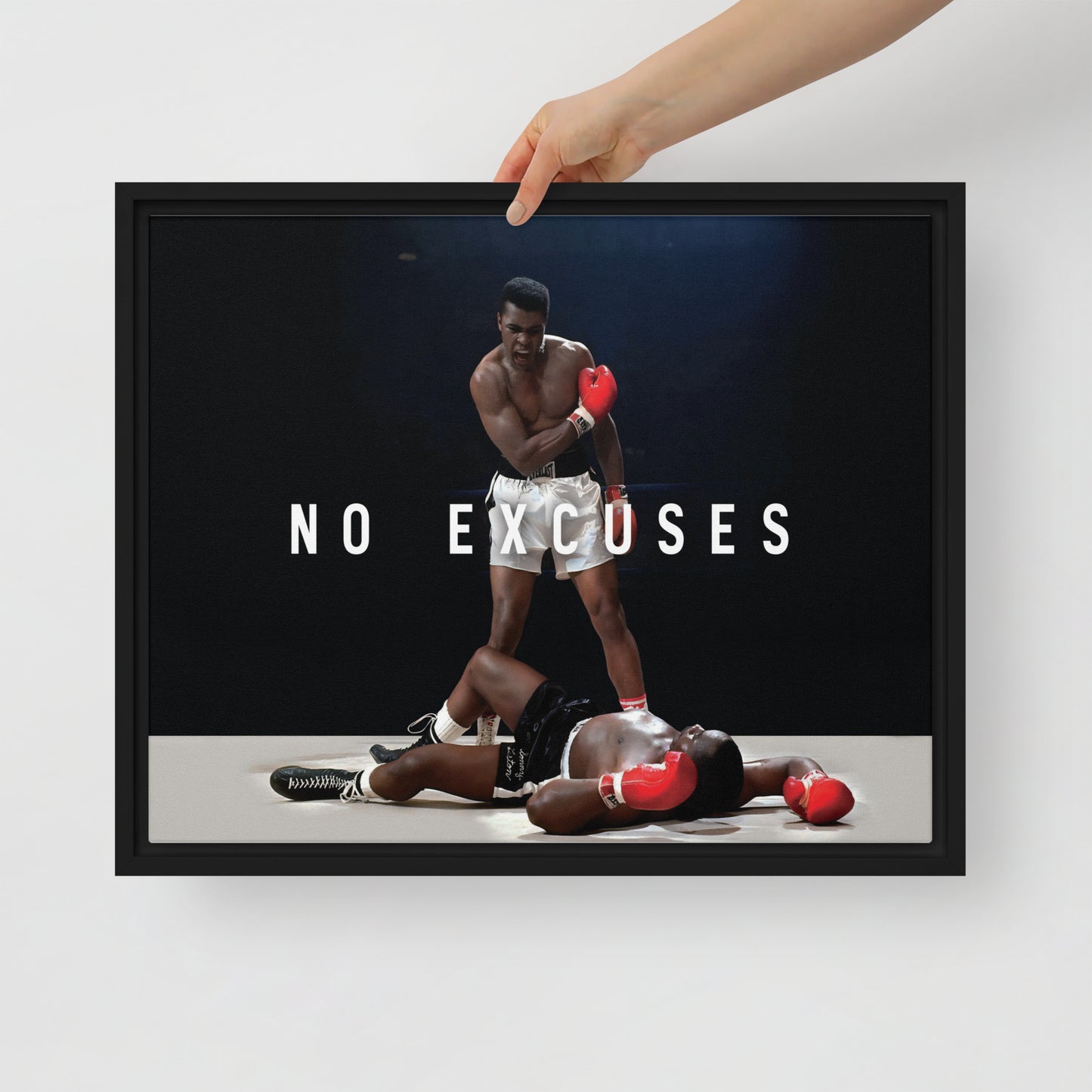 Mohammed Ali vs. Sonny Liston Framed Wall Canvas - KingKanvas