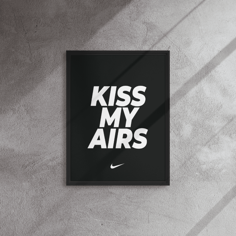 Kiss My Airs: Bold Nike Elegance Framed Canvas