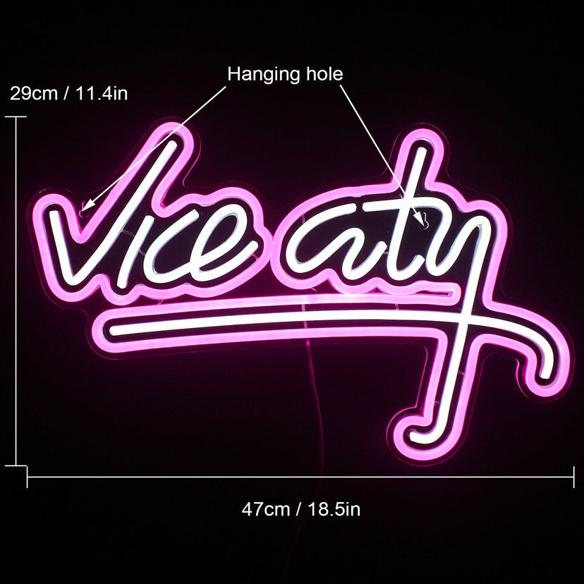 Vice City Neon Dream LED Light - Retro Vibes for Your Space.