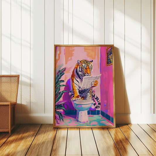 The Refined Tiger: A Moment of Zen – Framed Art Print