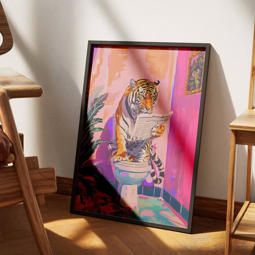 The Refined Tiger: A Moment of Zen – Framed Art Print