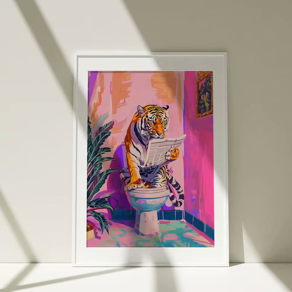 The Refined Tiger: A Moment of Zen – Framed Art Print