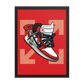 Legendary Elegance: Red & White Off-White Air Jordan 1 Framed Poster - KingKanvas