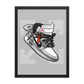 Timeless Elegance: Grey and White Nike Air Jordan 1 Framed Poster - KingKanvas