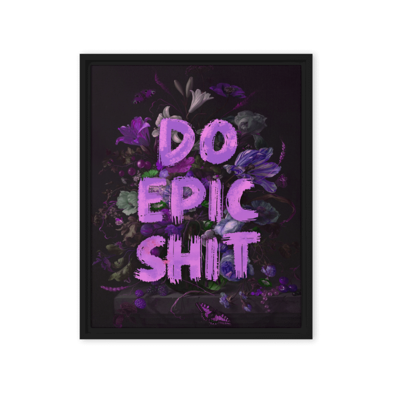 Floral Epic: A Purple-Themed Motivational Masterpiece