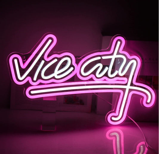 Vice City Neon Dream LED Light - Retro Vibes for Your Space.