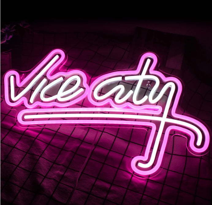 Vice City Neon Dream LED Light - Retro Vibes for Your Space.