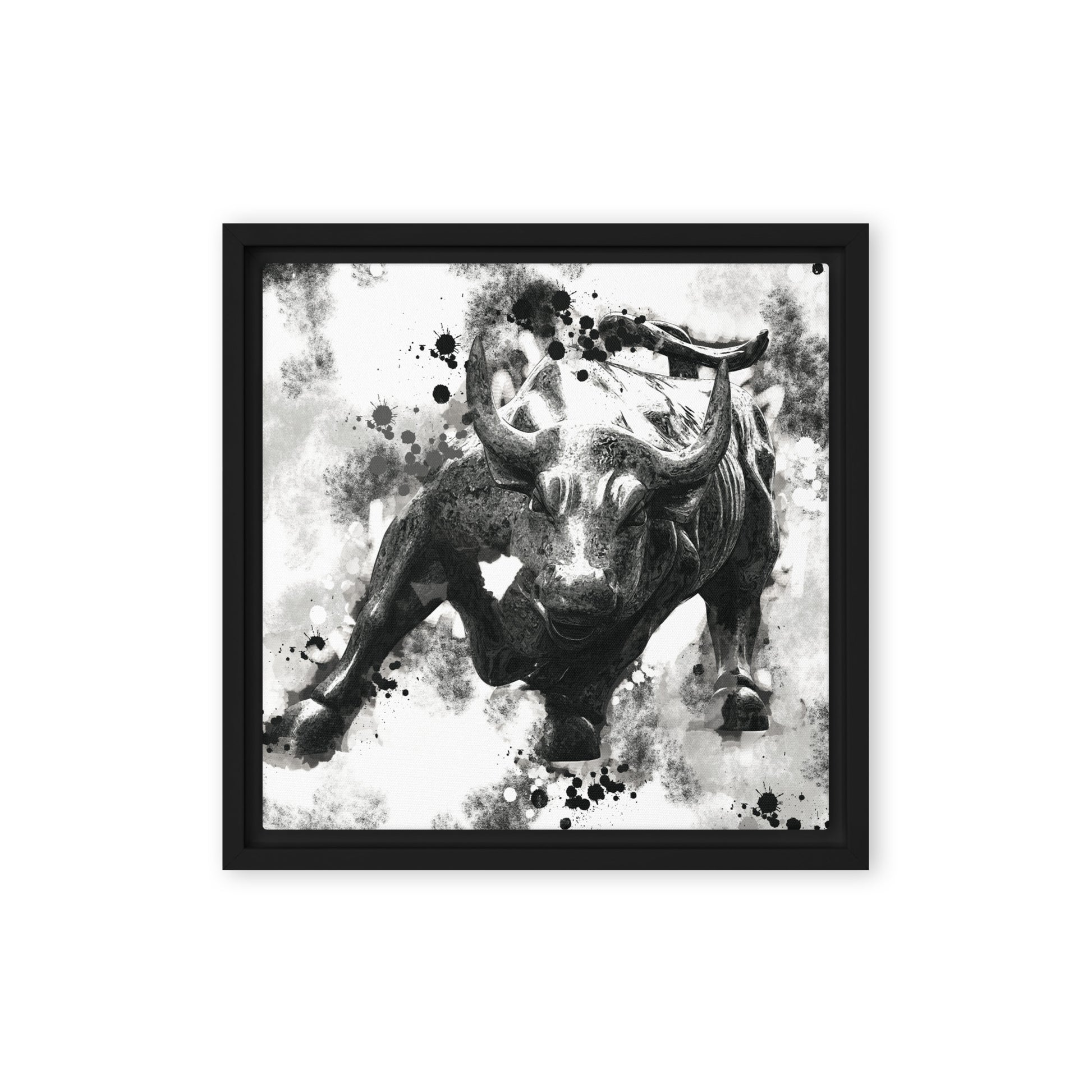 Wall Street's Finest: Majestic Framed Wall Art Canvas of the Bull's Power and Prosperity - KingKanvas