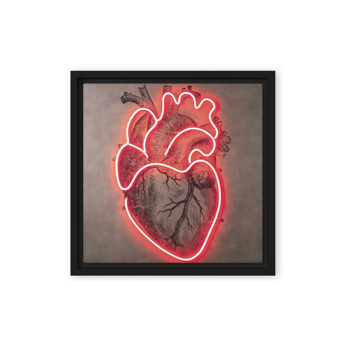 Neon Pulse: Radiant Red Heart in Modern Art