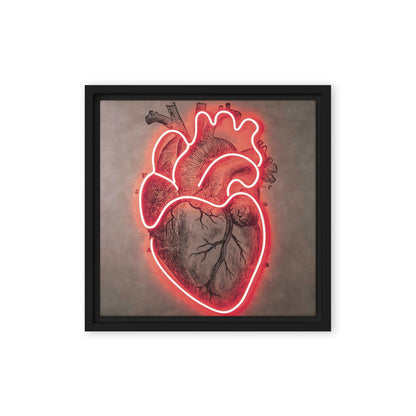 Neon Pulse: Radiant Red Heart in Modern Art