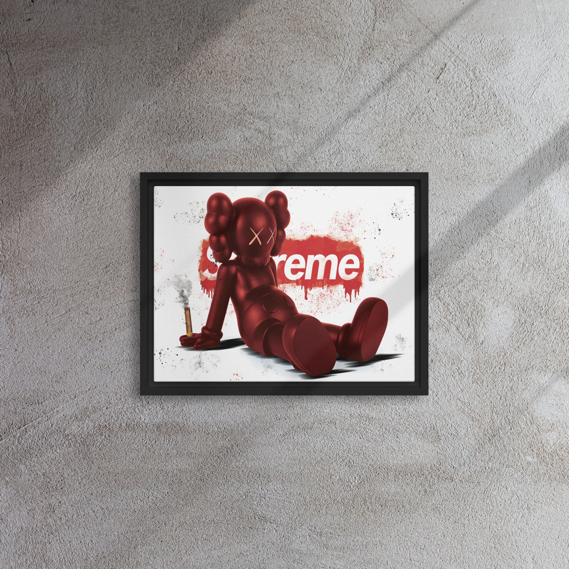 Supreme Kaws: Urban Elegance Framed Wall Art Canvas - KingKanvas