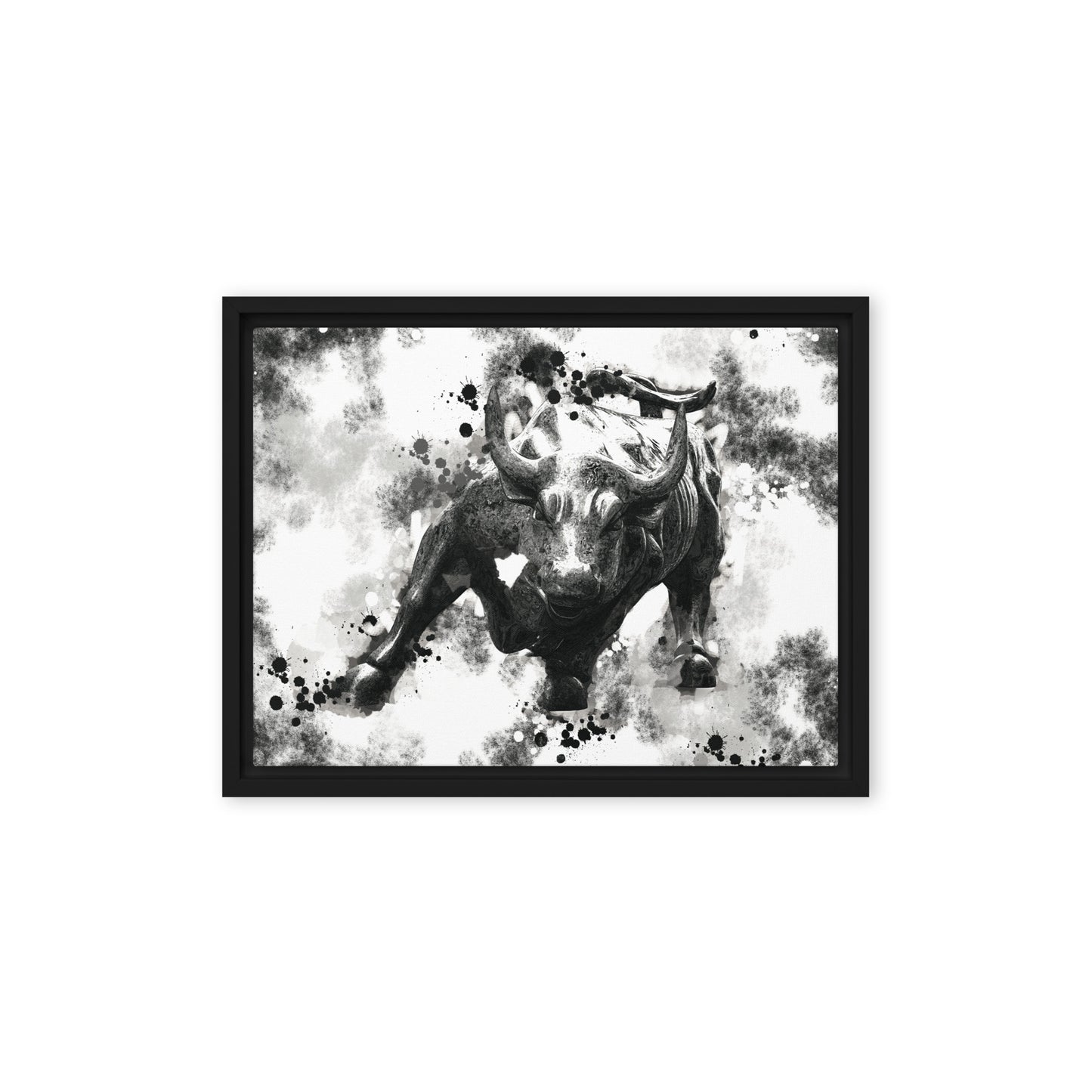 Wall Street's Finest: Majestic Framed Wall Art Canvas of the Bull's Power and Prosperity - KingKanvas