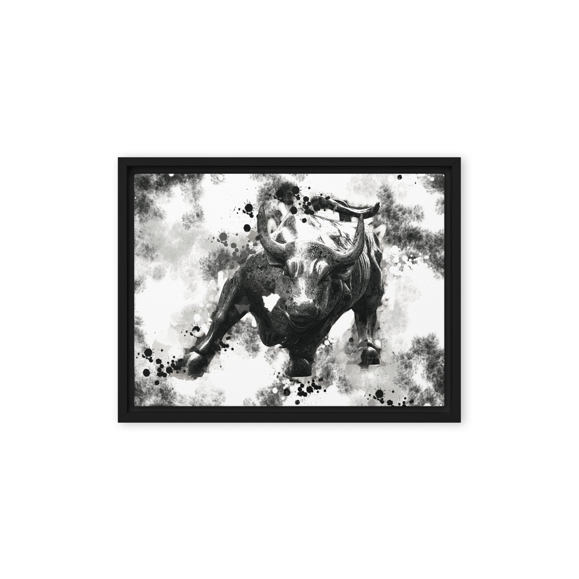 Wall Street's Finest: Majestic Framed Wall Art Canvas of the Bull's Power and Prosperity - KingKanvas
