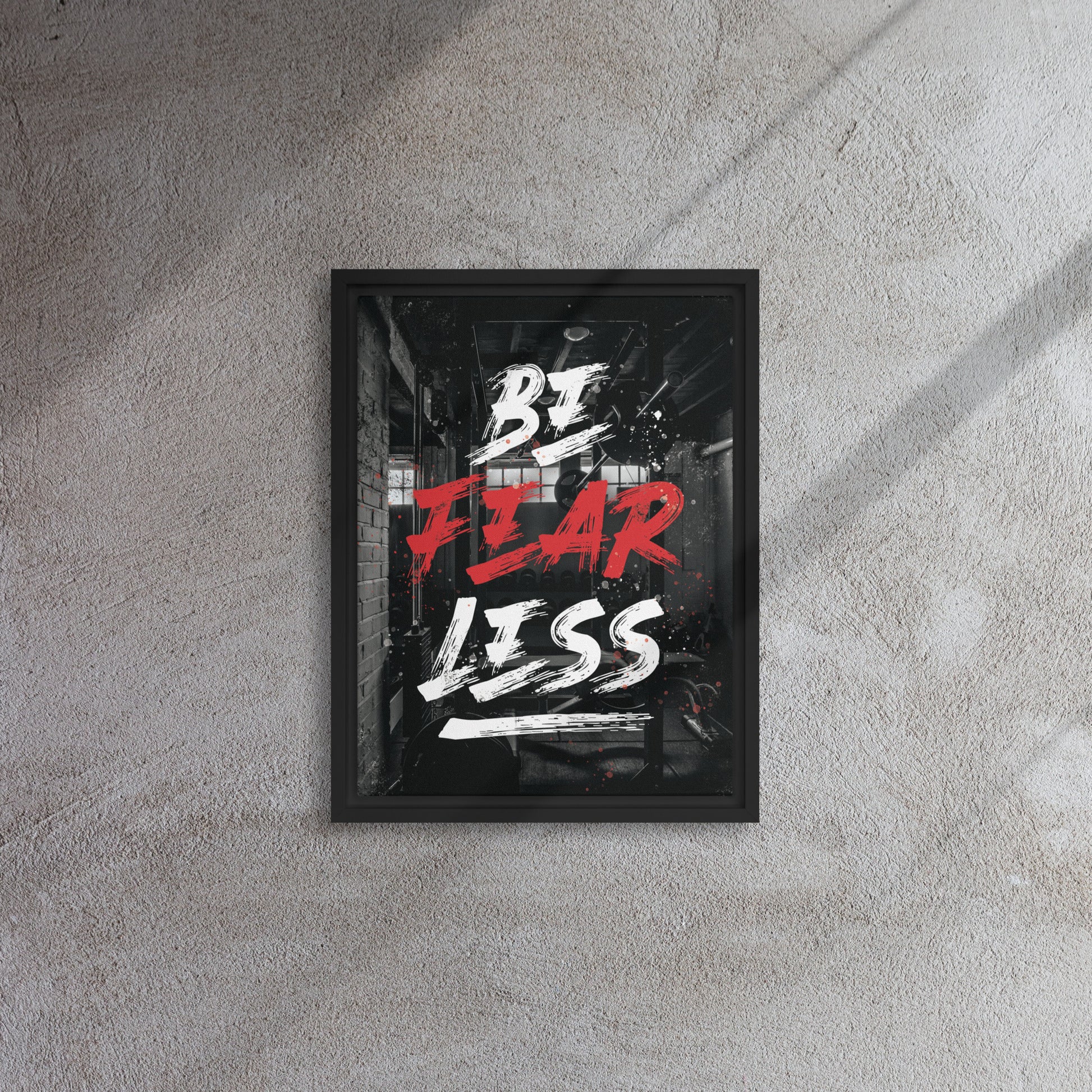 Fearless Warrior: Framed Gym Wall Art Canvas - KingKanvas