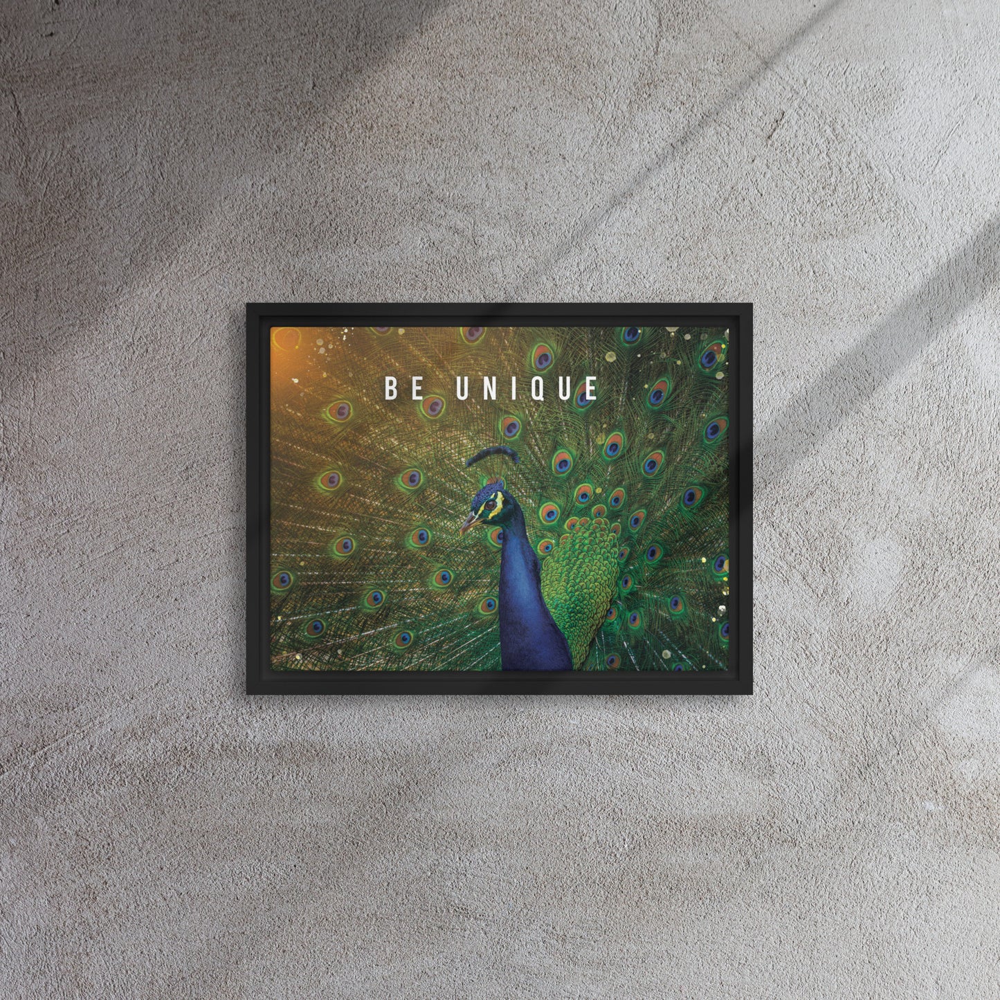 Enchanting Elegance: Be Unique - Nature-Inspired Framed Affirmations Wall Art Canvas - KingKanvas
