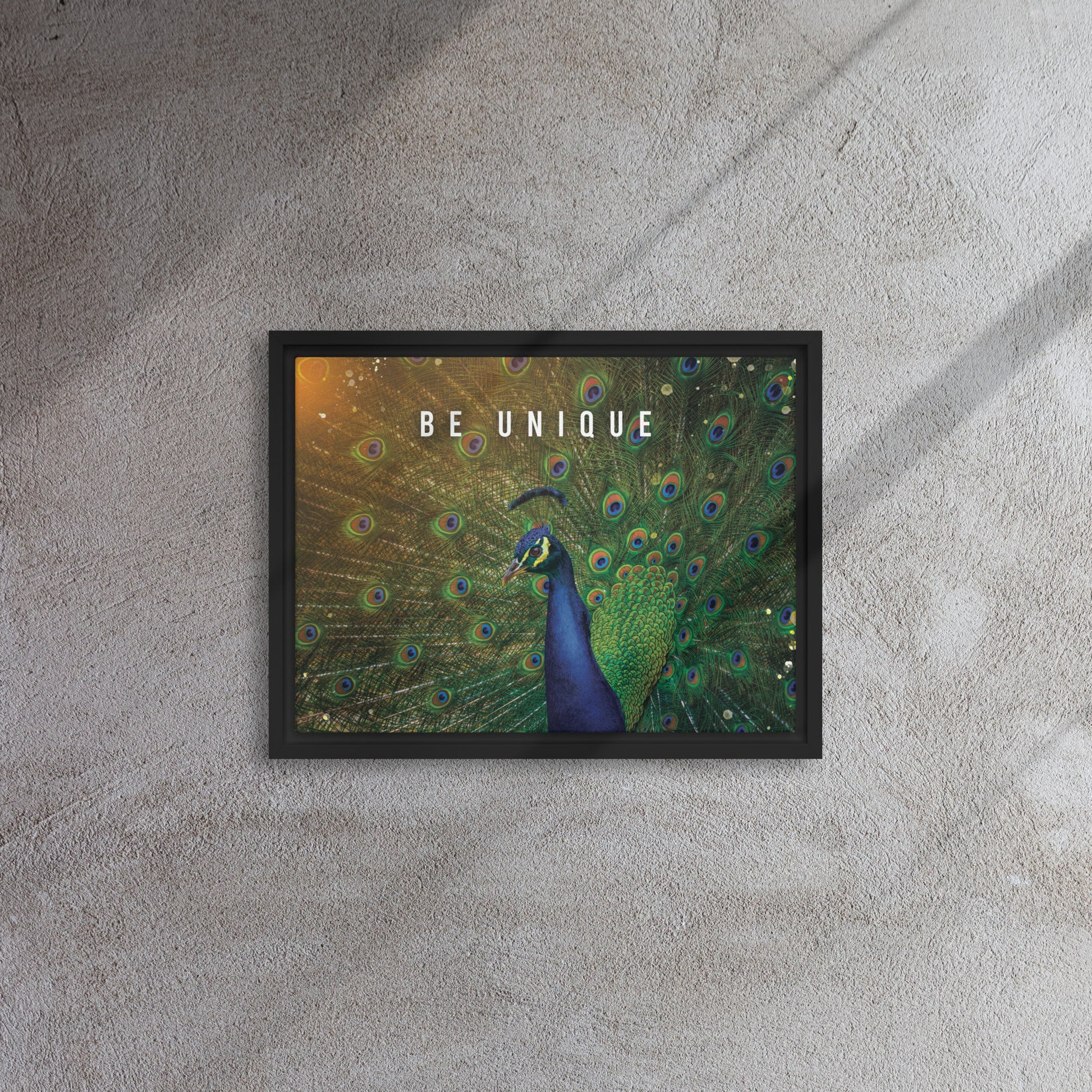 Enchanting Elegance: Be Unique - Nature-Inspired Framed Affirmations Wall Art Canvas - KingKanvas