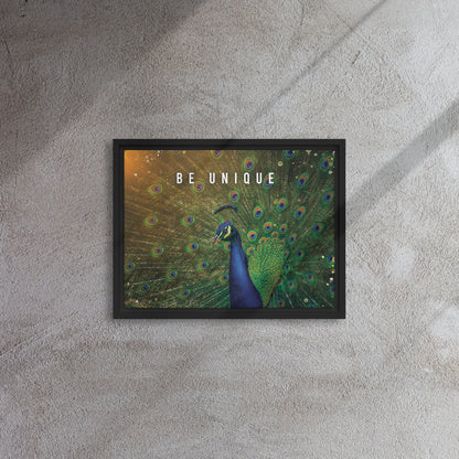 Enchanting Elegance: Be Unique - Nature-Inspired Framed Affirmations Wall Art Canvas - KingKanvas