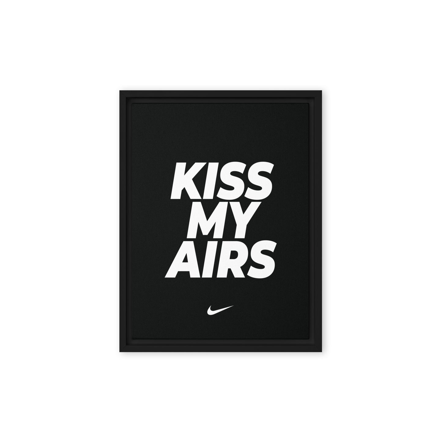 Kiss My Airs: Bold Nike Elegance Framed Canvas