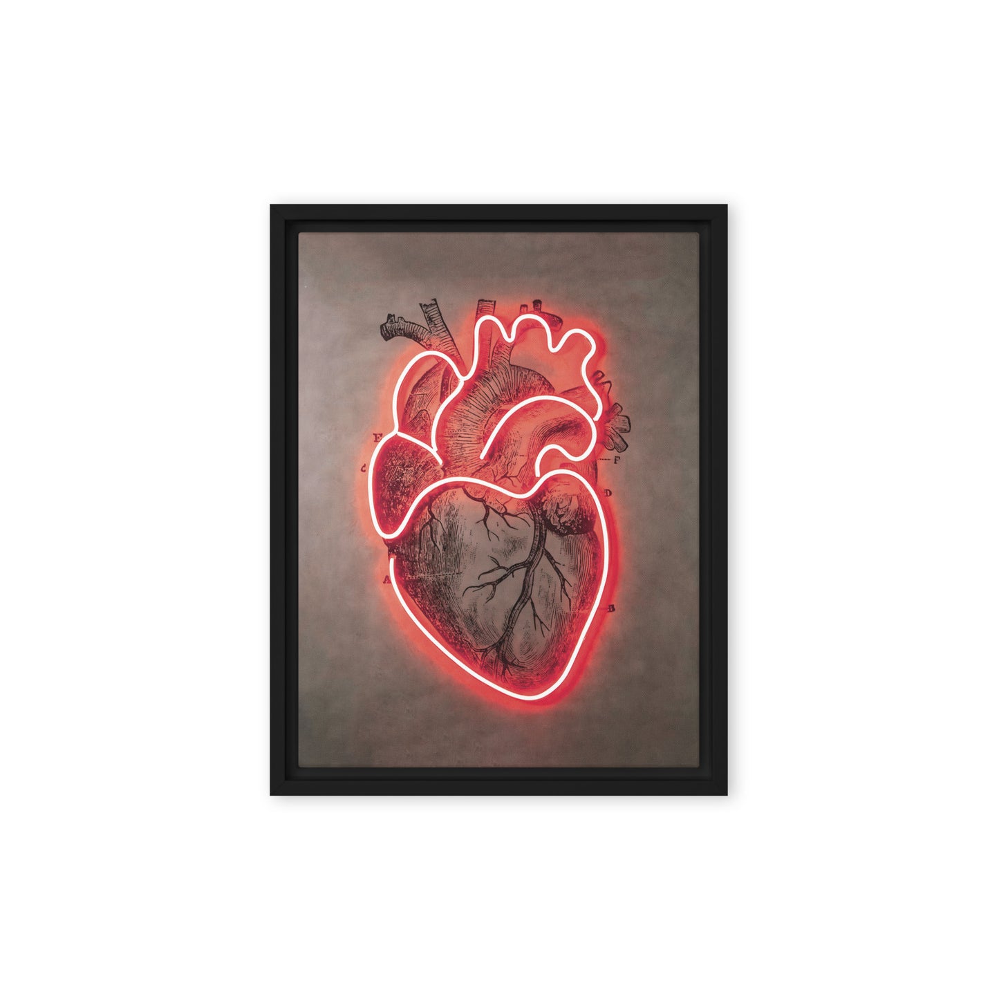 Neon Pulse: Radiant Red Heart in Modern Art
