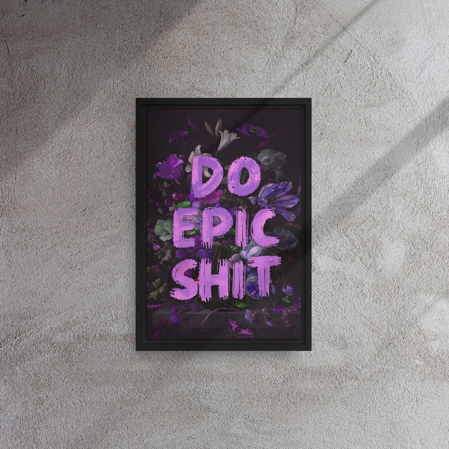 Floral Epic: A Purple-Themed Motivational Masterpiece