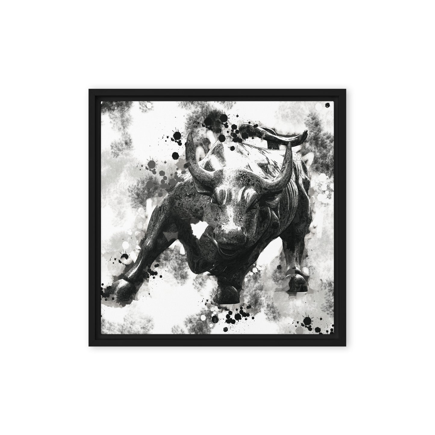 Wall Street's Finest: Majestic Framed Wall Art Canvas of the Bull's Power and Prosperity - KingKanvas