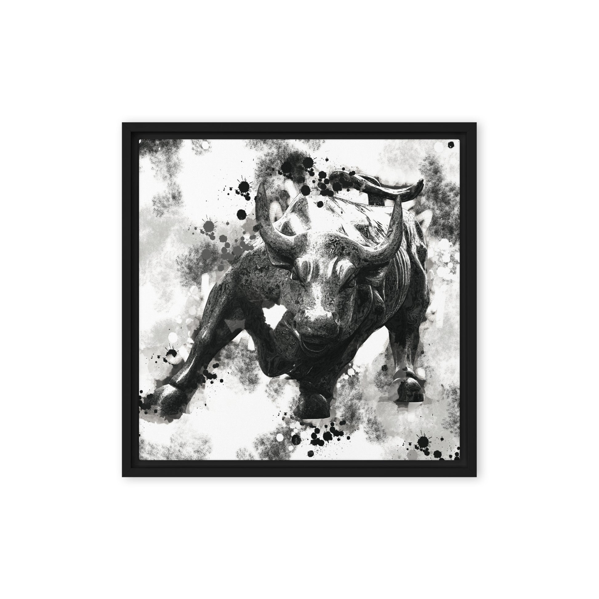 Wall Street's Finest: Majestic Framed Wall Art Canvas of the Bull's Power and Prosperity - KingKanvas