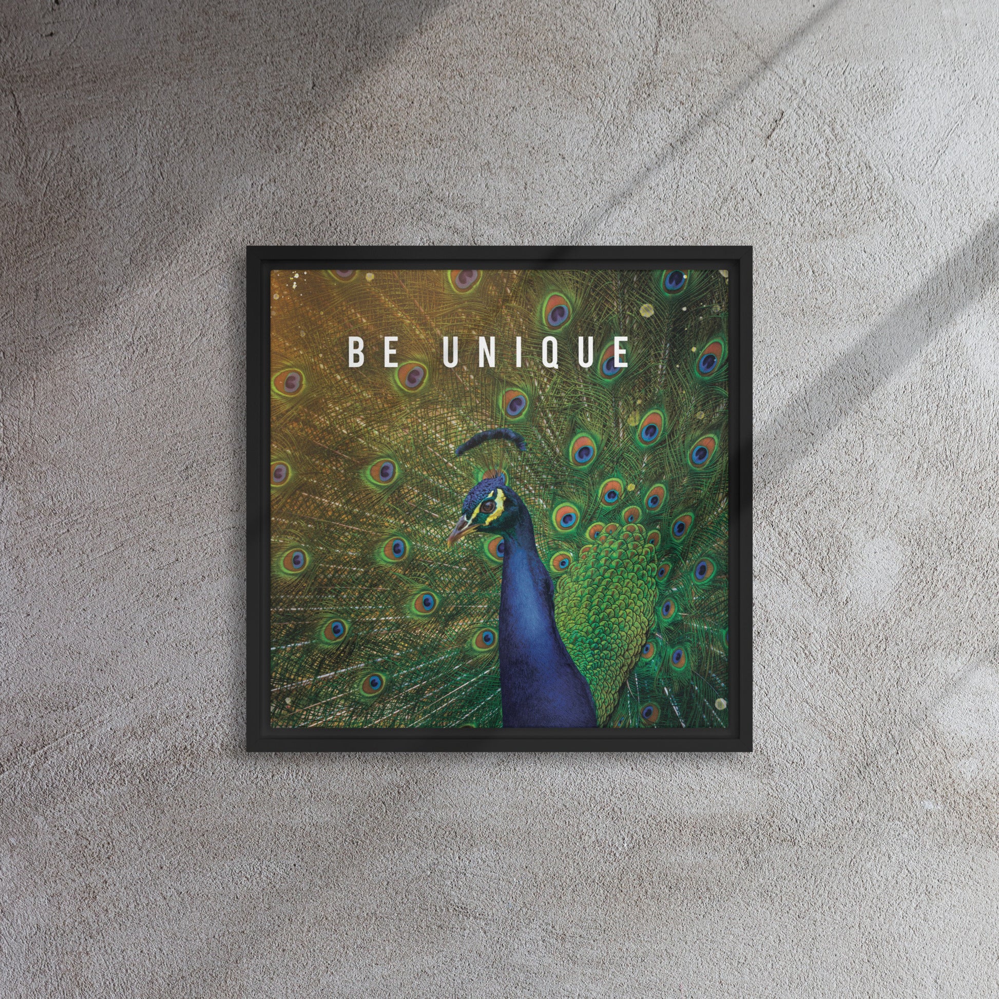 Enchanting Elegance: Be Unique - Nature-Inspired Framed Affirmations Wall Art Canvas - KingKanvas