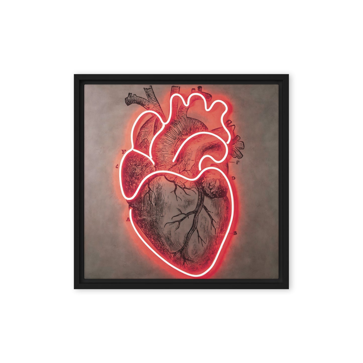 Neon Pulse: Radiant Red Heart in Modern Art