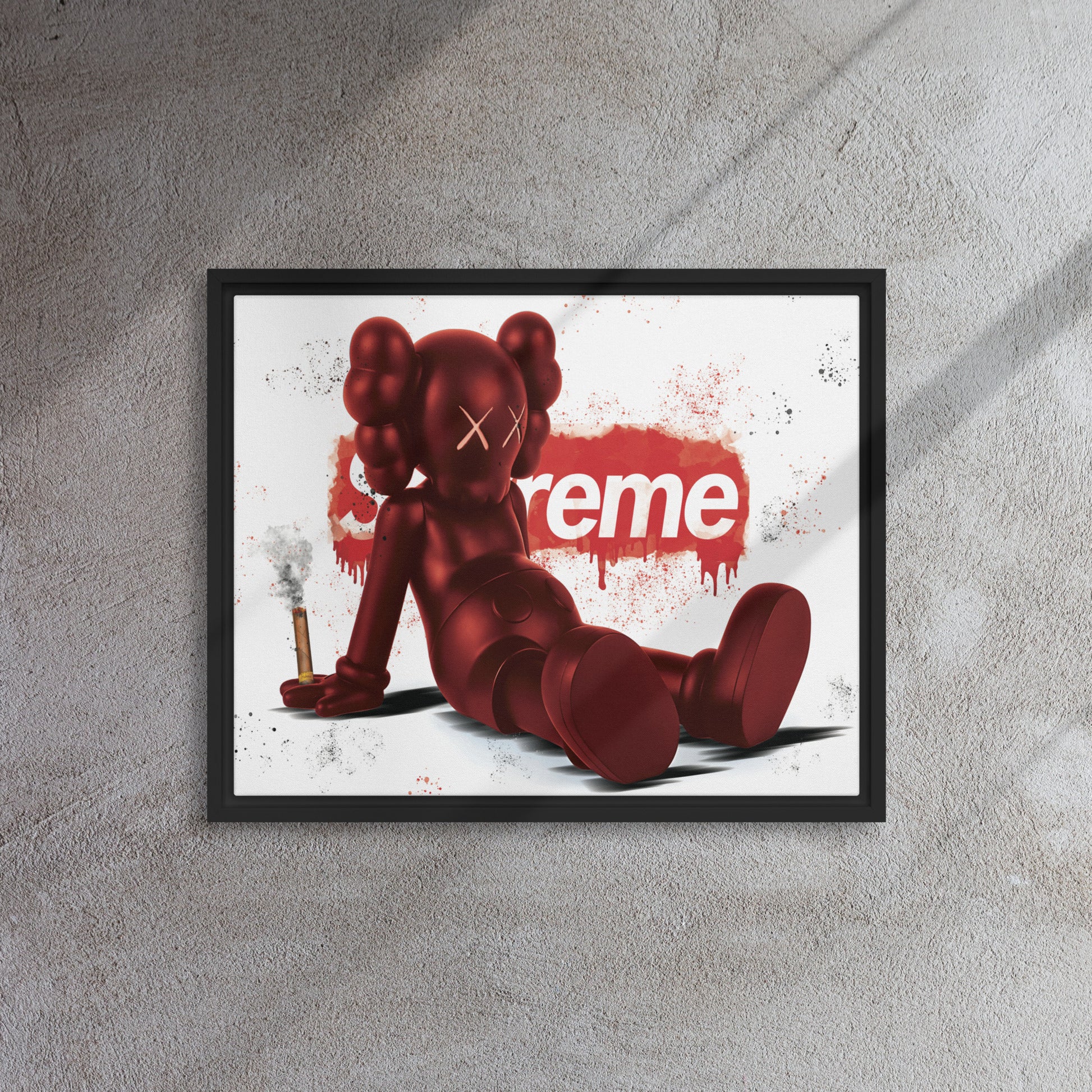 Supreme Kaws: Urban Elegance Framed Wall Art Canvas - KingKanvas