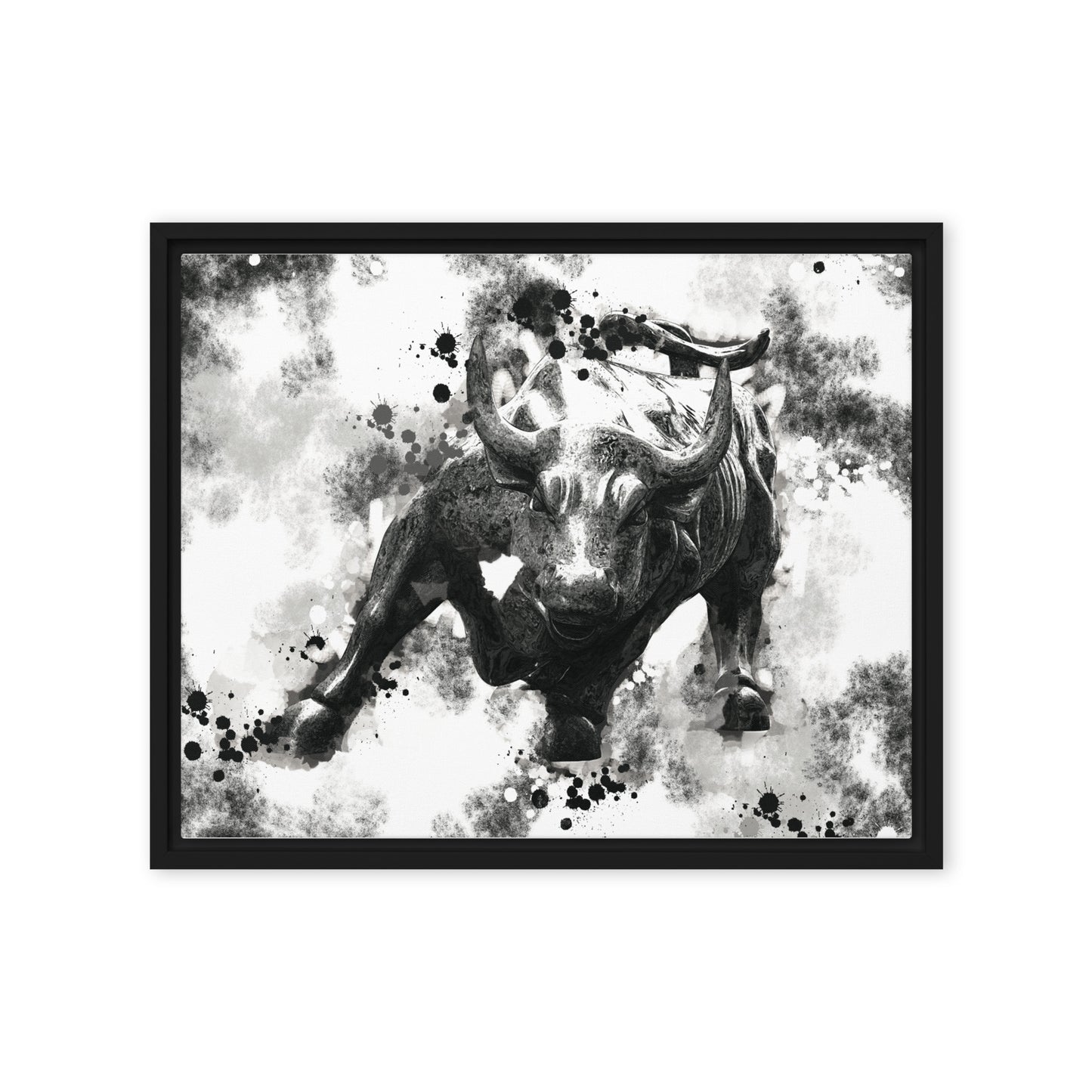 Wall Street's Finest: Majestic Framed Wall Art Canvas of the Bull's Power and Prosperity - KingKanvas