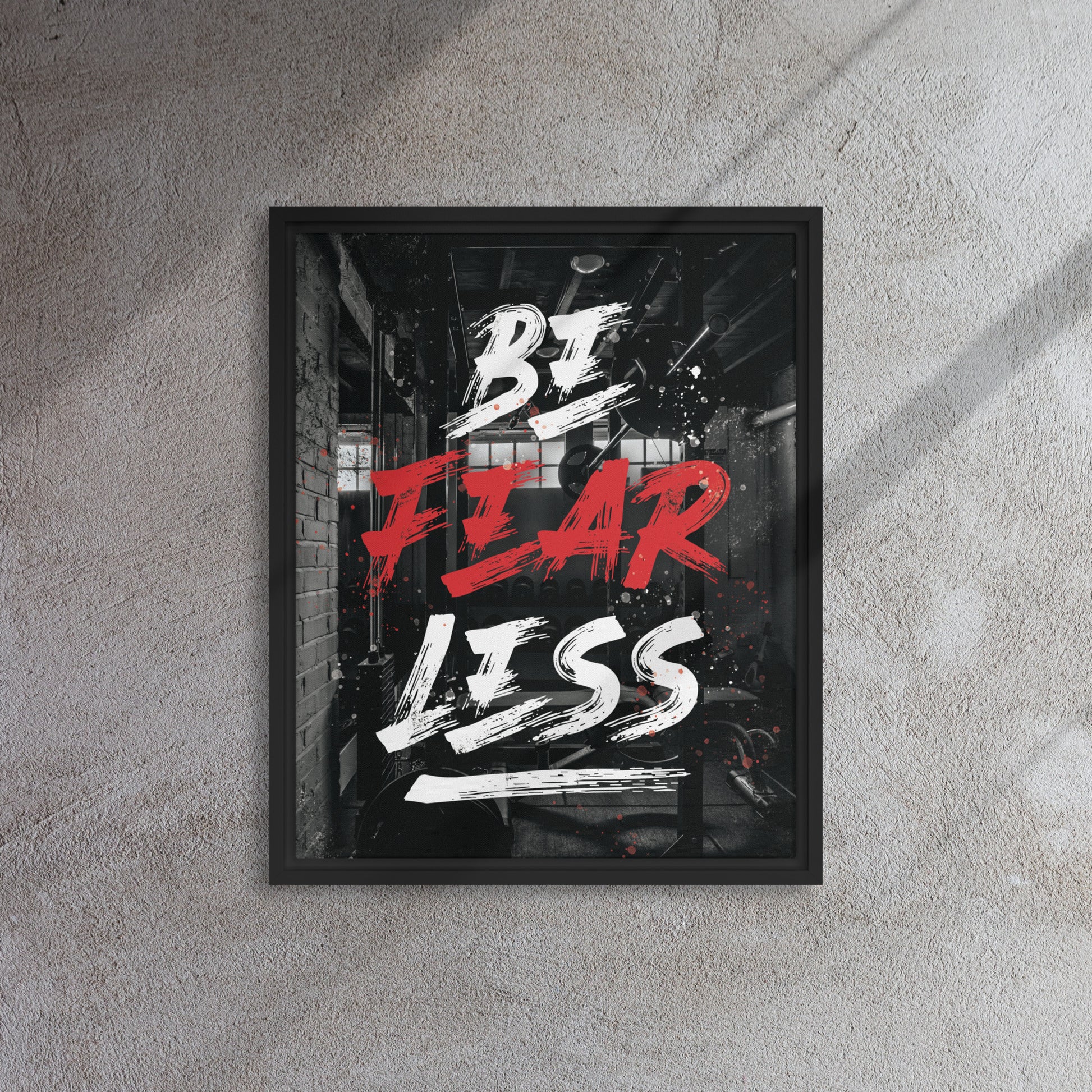 Fearless Warrior: Framed Gym Wall Art Canvas - KingKanvas