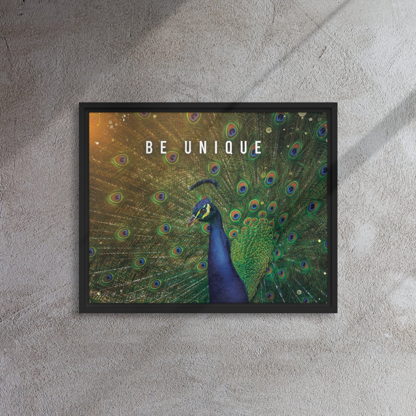 Enchanting Elegance: Be Unique - Nature-Inspired Framed Affirmations Wall Art Canvas - KingKanvas