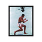 Underwater Poise: Muhammad Ali's Aquatic Grace - Framed Canvas Art