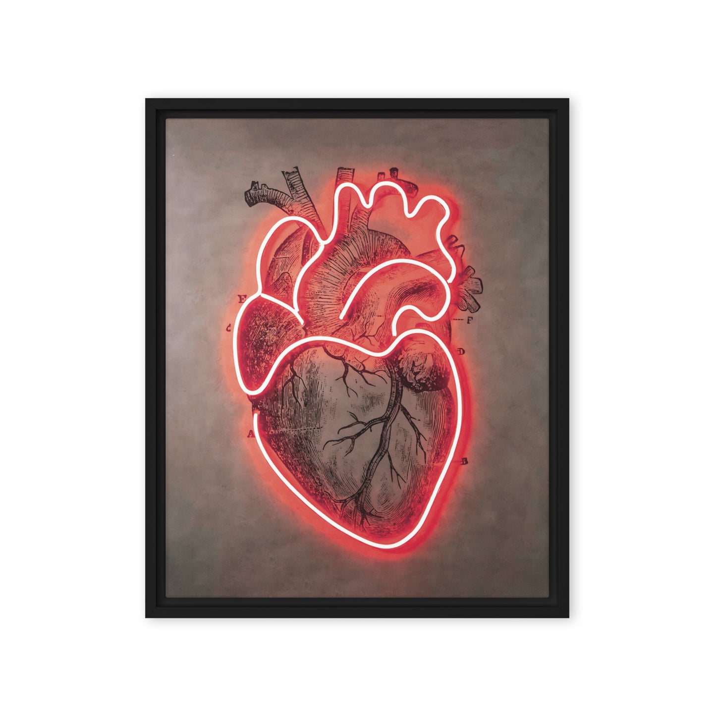 Neon Pulse: Radiant Red Heart in Modern Art