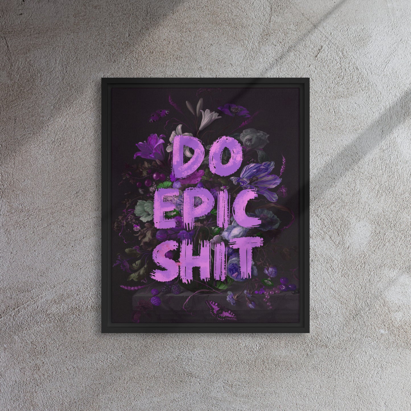 Floral Epic: A Purple-Themed Motivational Masterpiece