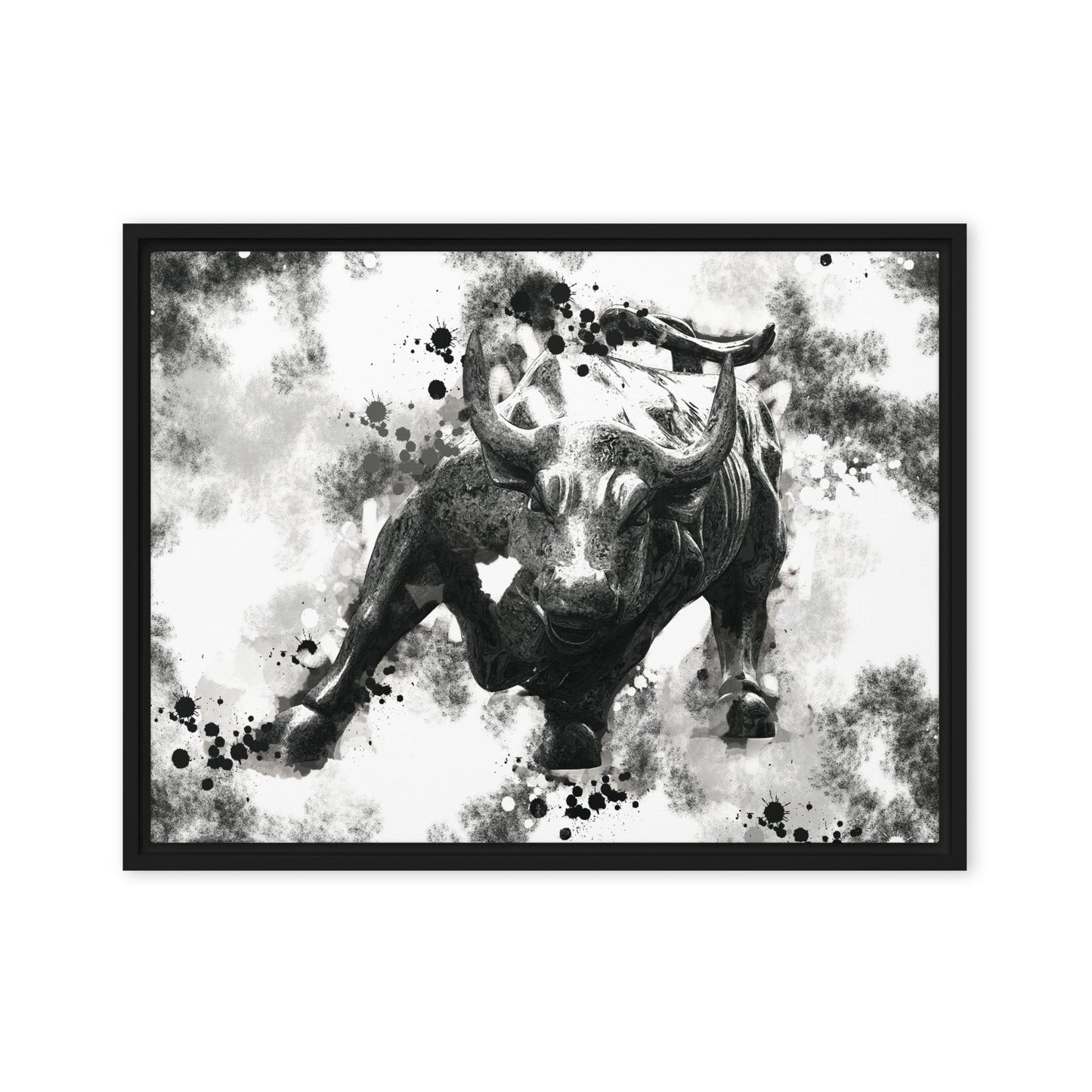 Wall Street's Finest: Majestic Framed Wall Art Canvas of the Bull's Power and Prosperity - KingKanvas