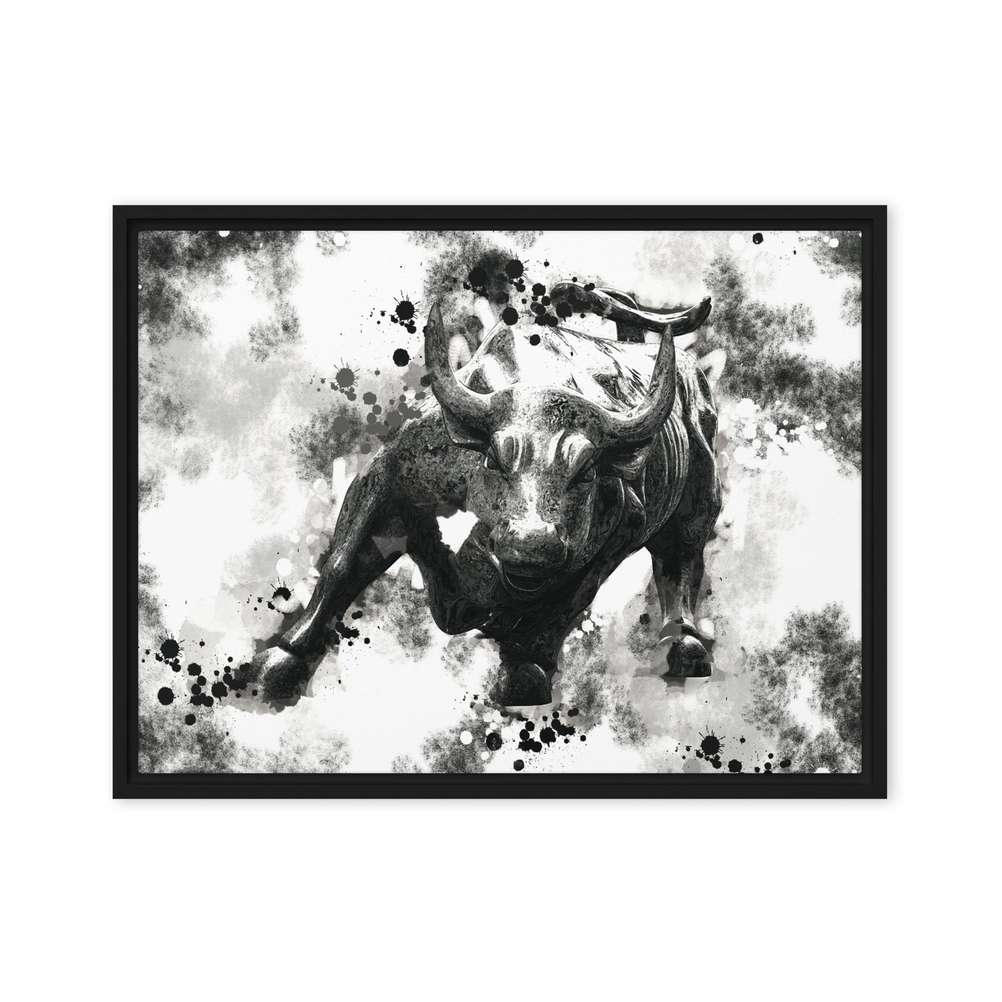 Wall Street's Finest: Majestic Framed Wall Art Canvas of the Bull's Power and Prosperity - KingKanvas
