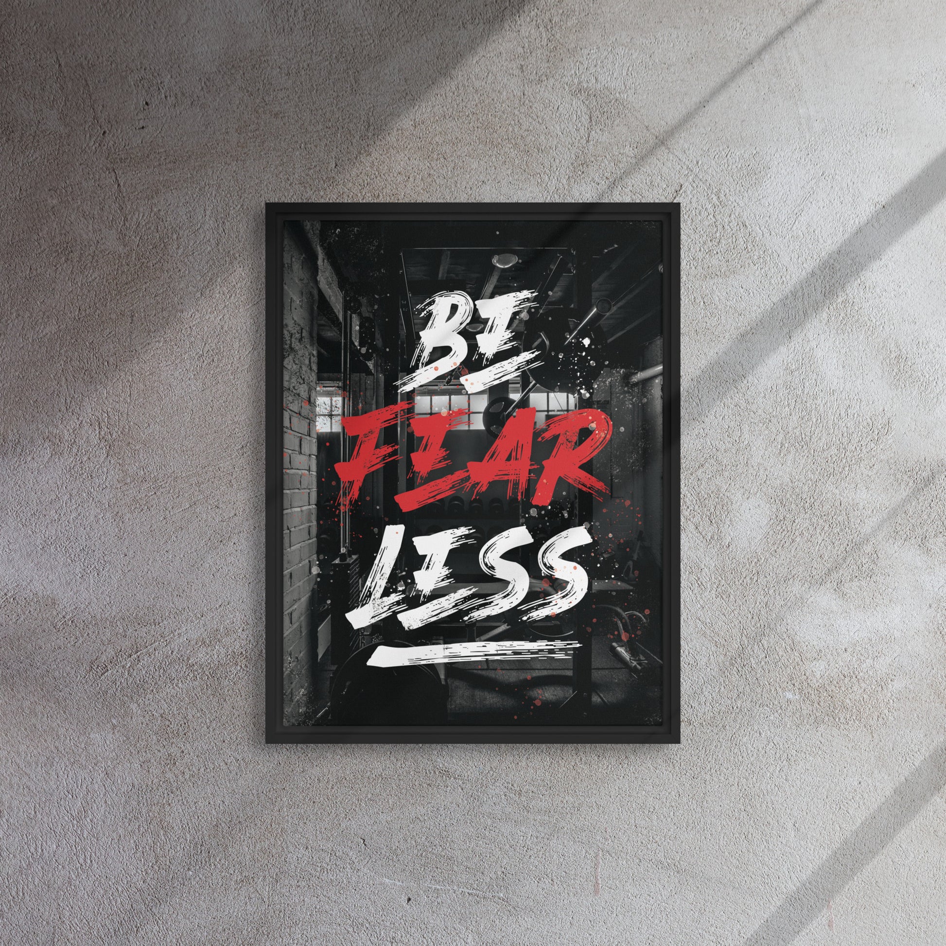 Fearless Warrior: Framed Gym Wall Art Canvas - KingKanvas