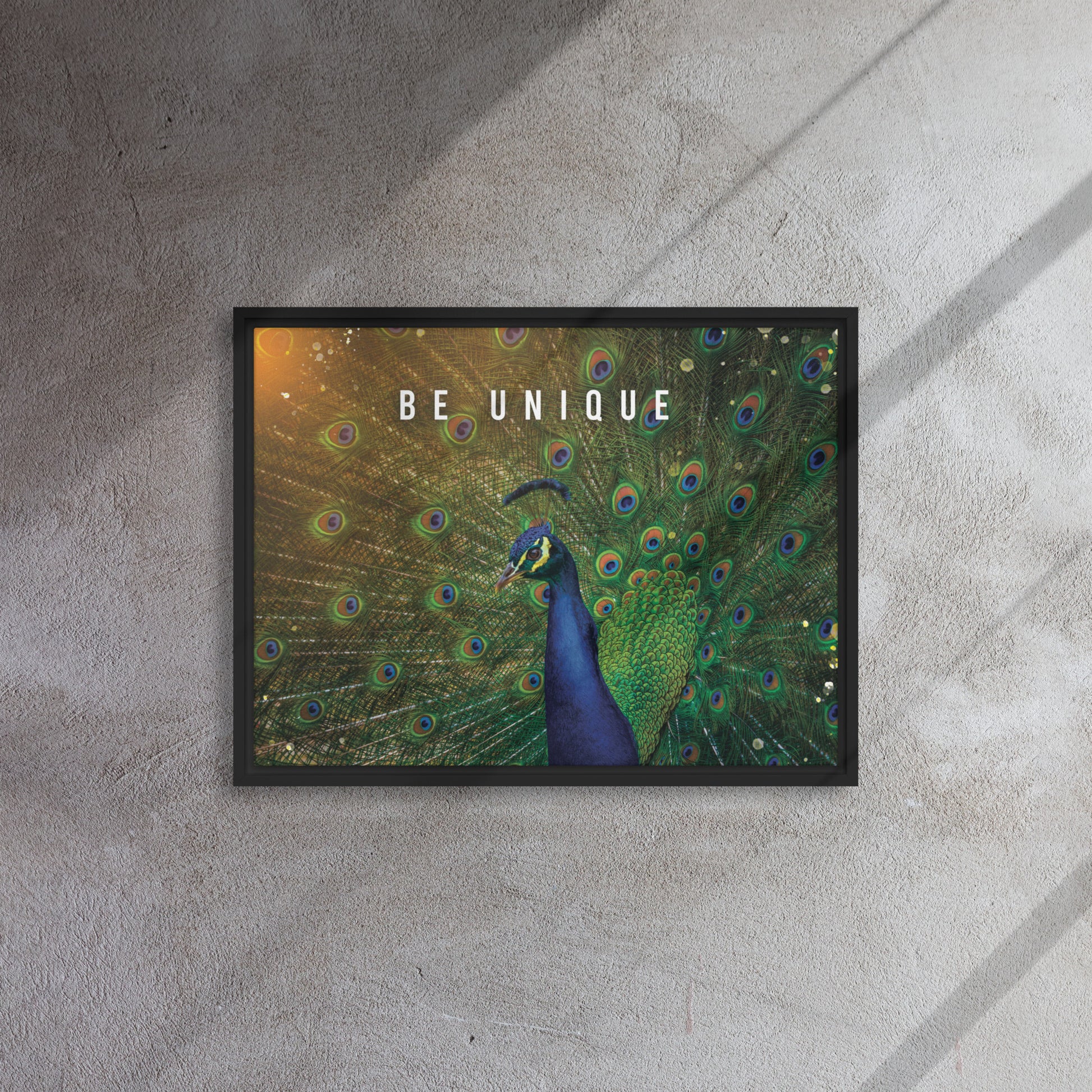 Enchanting Elegance: Be Unique - Nature-Inspired Framed Affirmations Wall Art Canvas - KingKanvas