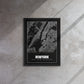 Manhattan Monochrome: Framed New York City Map Canvas