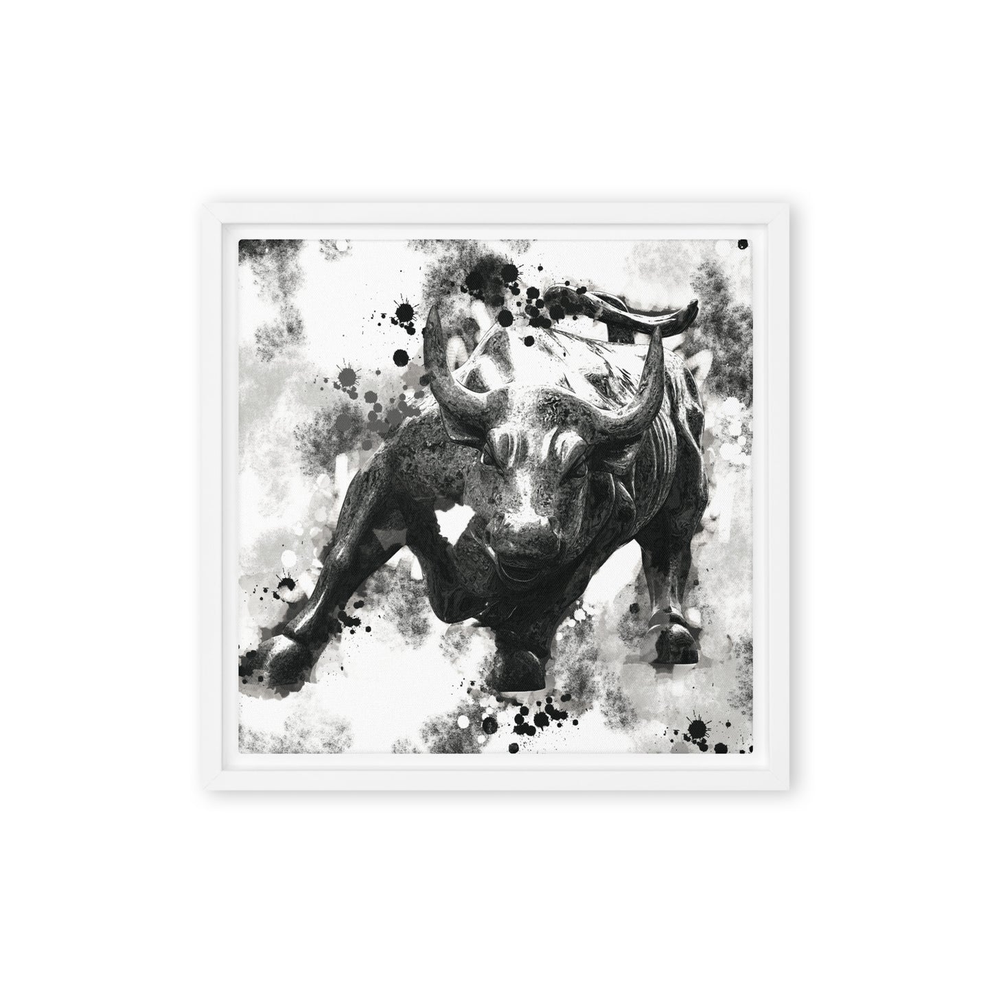 Wall Street's Finest: Majestic Framed Wall Art Canvas of the Bull's Power and Prosperity - KingKanvas