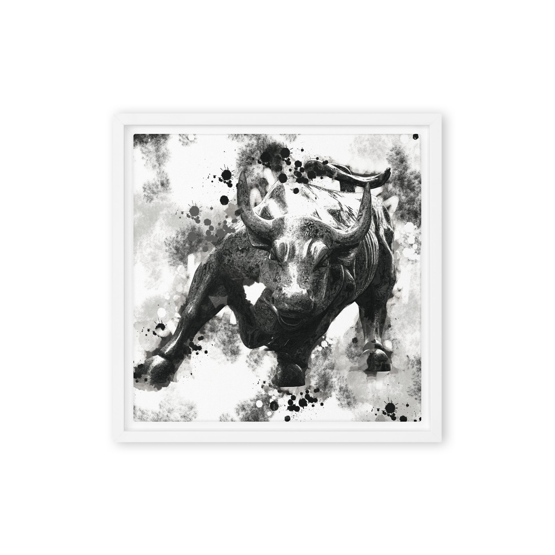 Wall Street's Finest: Majestic Framed Wall Art Canvas of the Bull's Power and Prosperity - KingKanvas