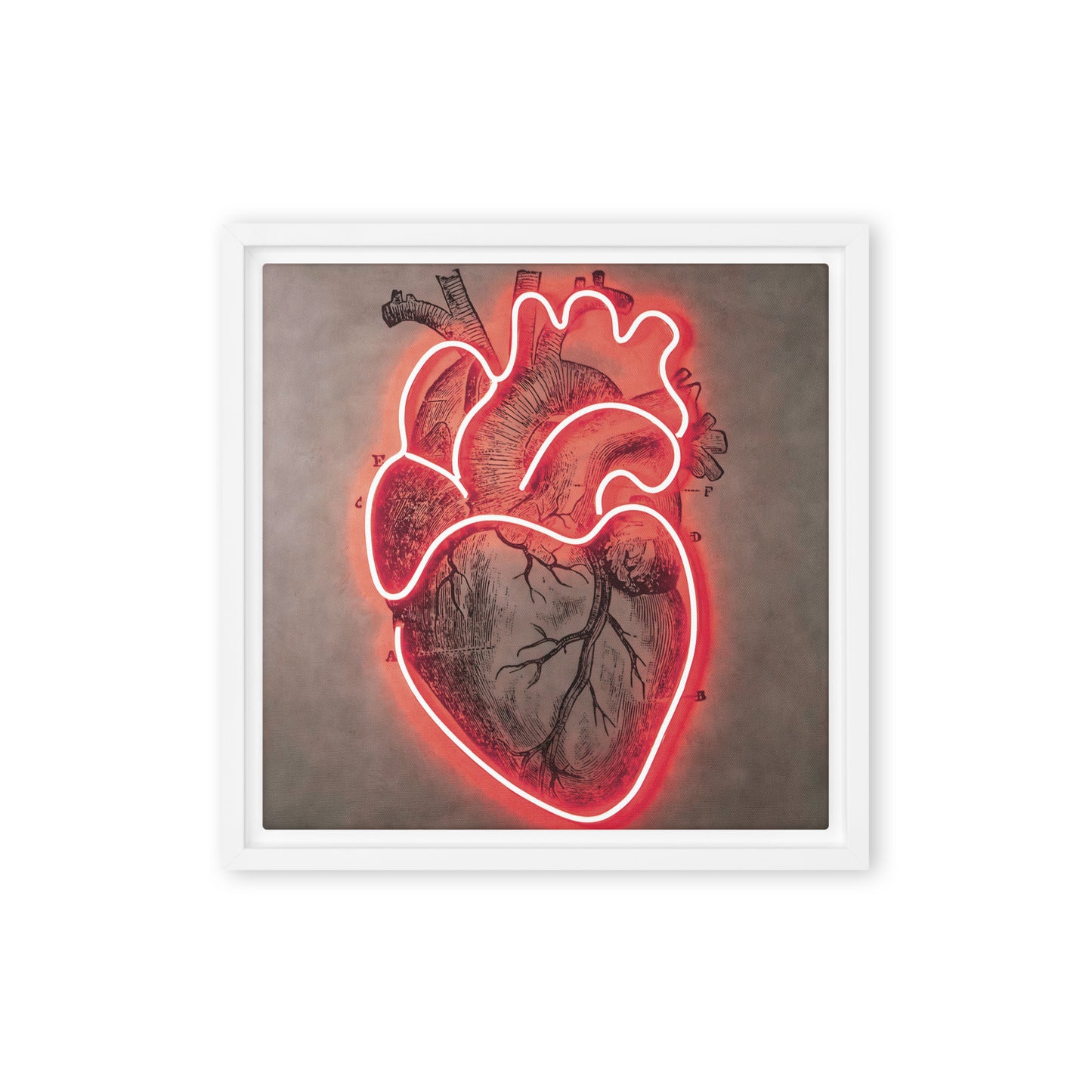 Neon Pulse: Radiant Red Heart in Modern Art
