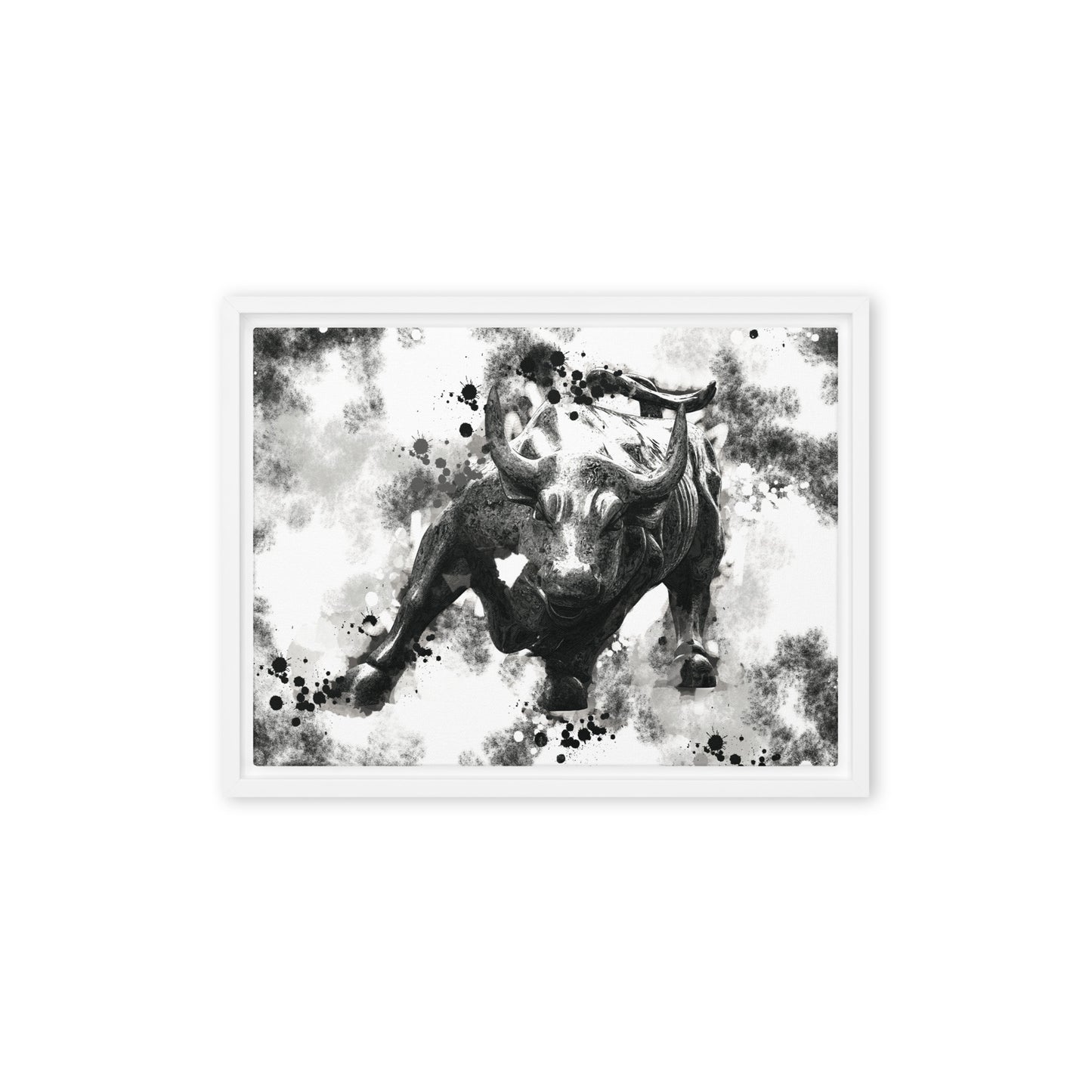 Wall Street's Finest: Majestic Framed Wall Art Canvas of the Bull's Power and Prosperity - KingKanvas