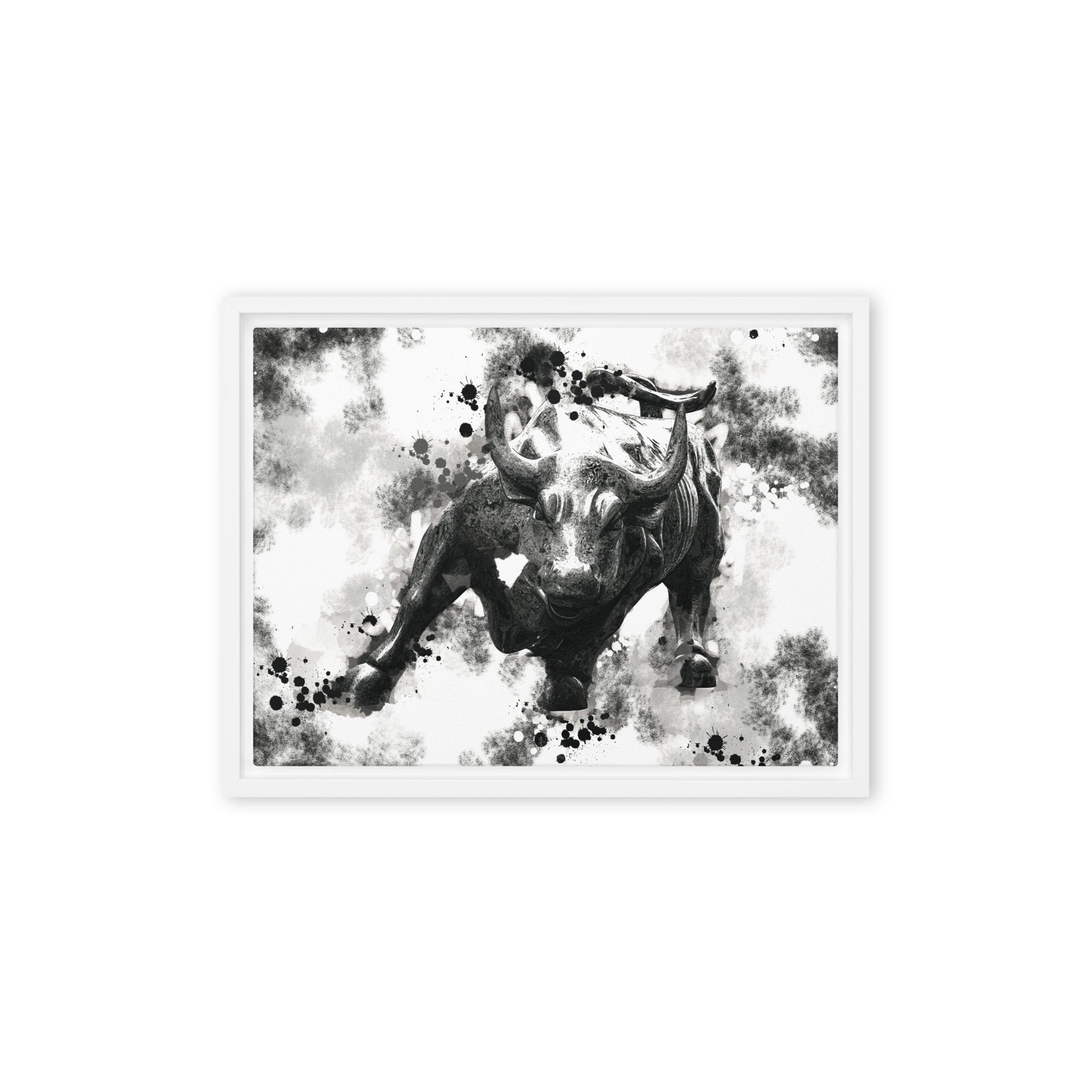Wall Street's Finest: Majestic Framed Wall Art Canvas of the Bull's Power and Prosperity - KingKanvas