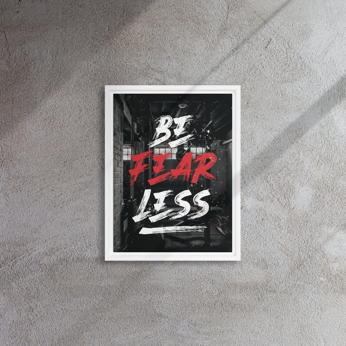 Fearless Warrior: Framed Gym Wall Art Canvas - KingKanvas