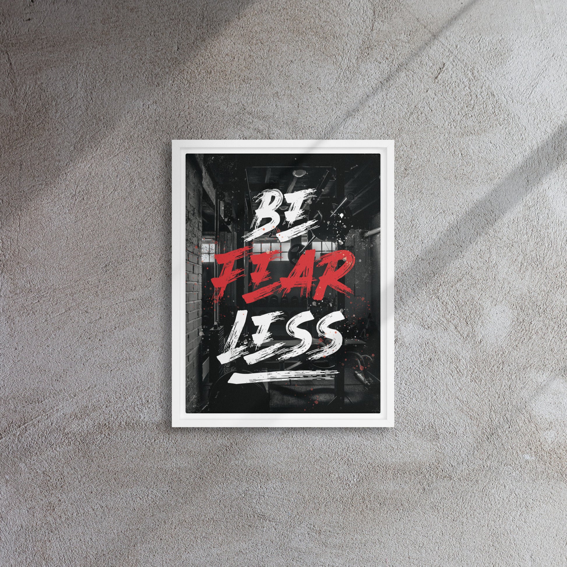 Fearless Warrior: Framed Gym Wall Art Canvas - KingKanvas