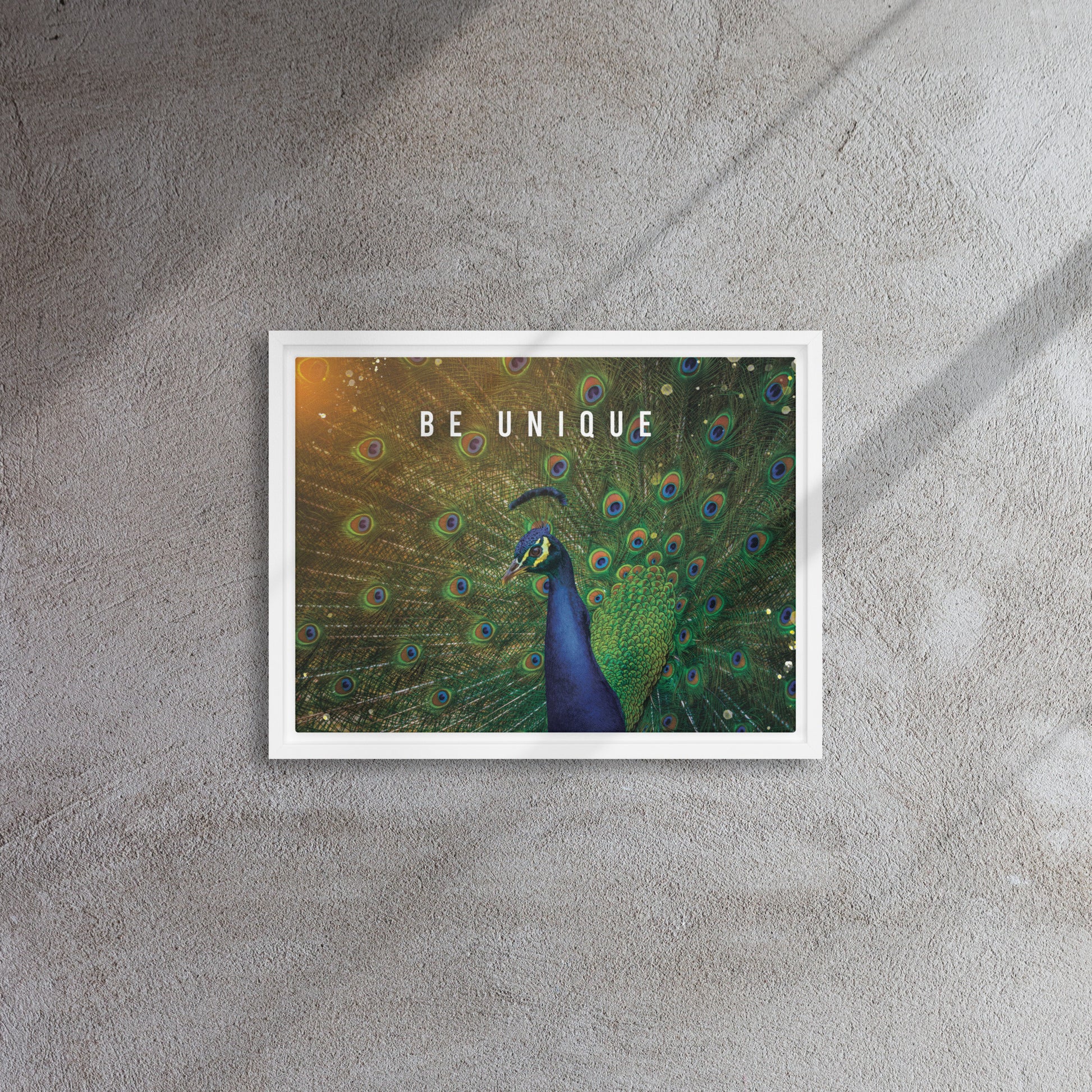 Enchanting Elegance: Be Unique - Nature-Inspired Framed Affirmations Wall Art Canvas - KingKanvas